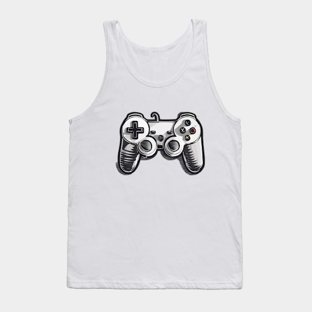 Sleek Gaming Controller Graphic Tee Design No. 545 Tank Top by cornelliusy